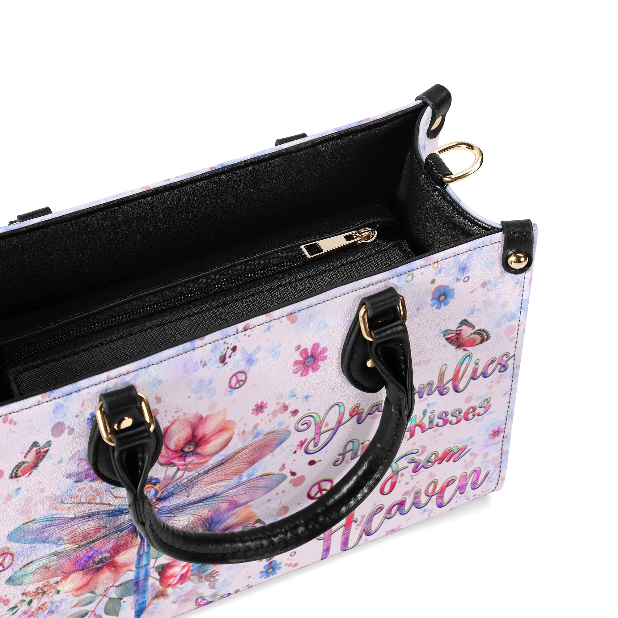 DRAGONFLIES ARE KISSES FROM HEAVEN LEATHER HANDBAG - YHHG2810244