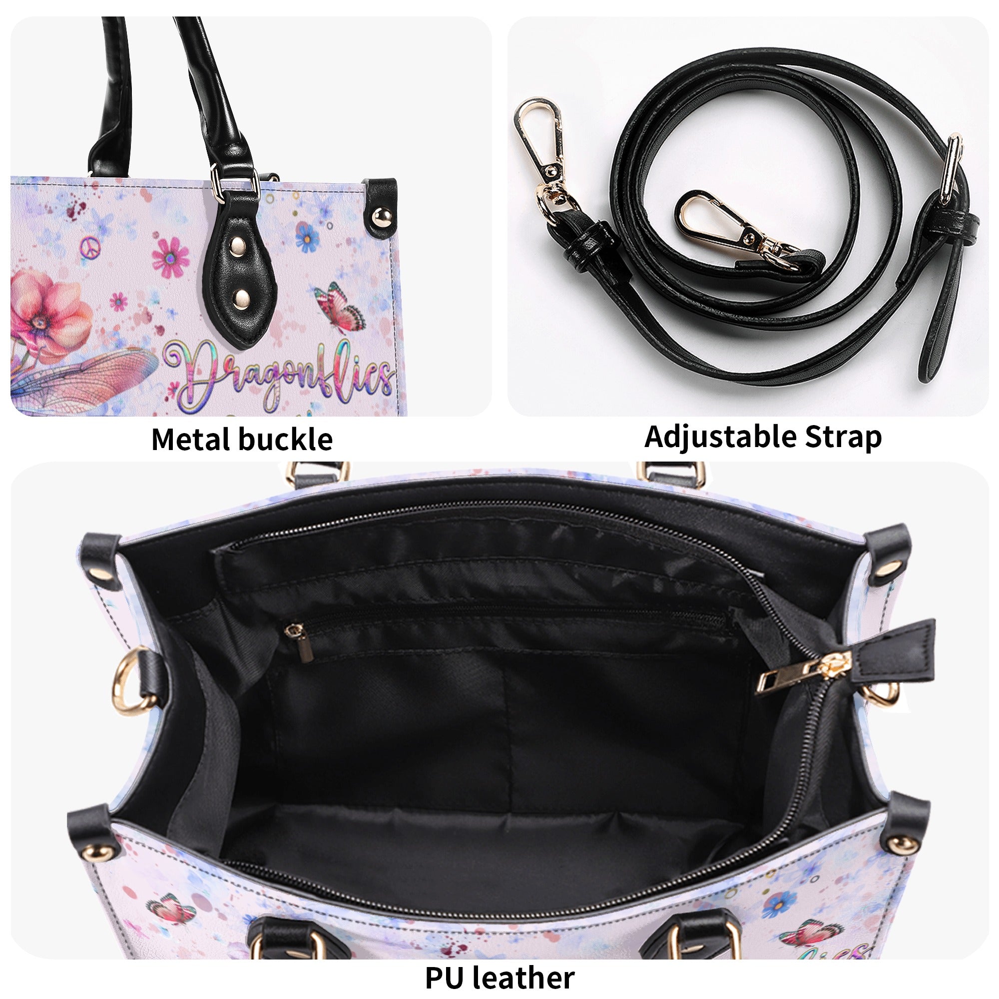 DRAGONFLIES ARE KISSES FROM HEAVEN LEATHER HANDBAG - YHHG2810244