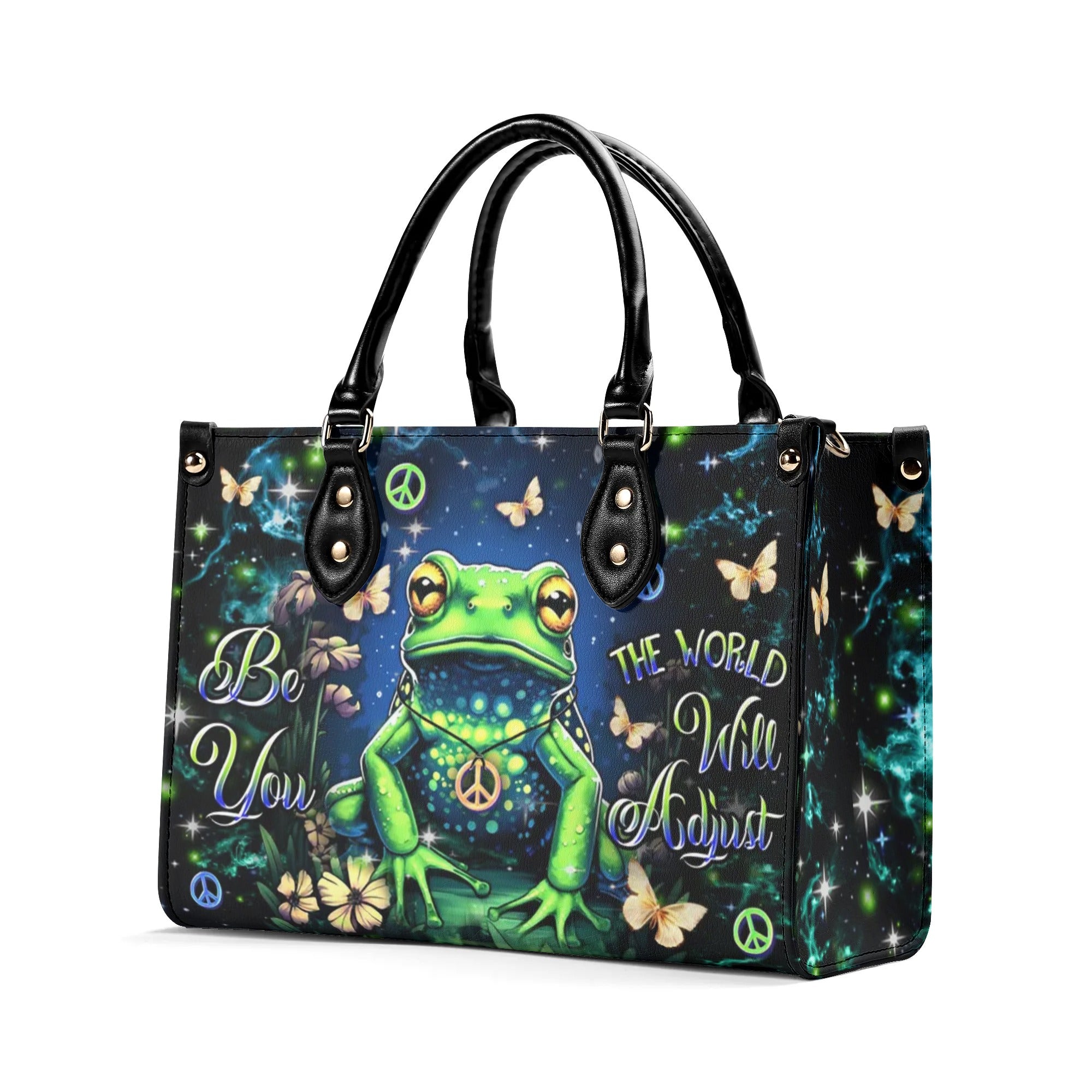 BE YOU THE WORLD WILL ADJUST FROG LEATHER HANDBAG - YHDU2507243