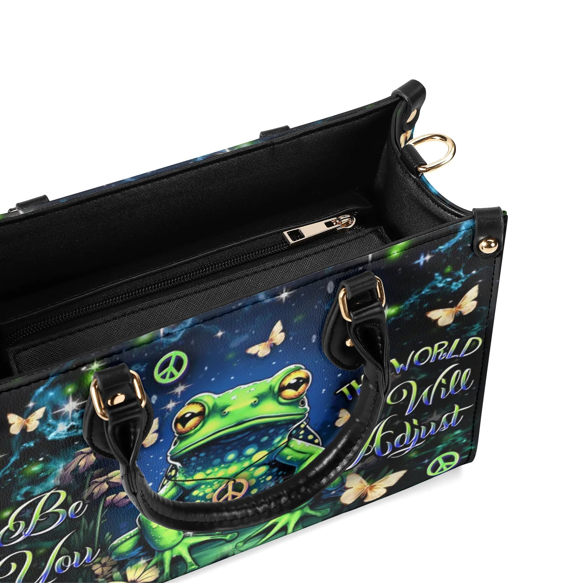 BE YOU THE WORLD WILL ADJUST FROG LEATHER HANDBAG - YHDU2507243