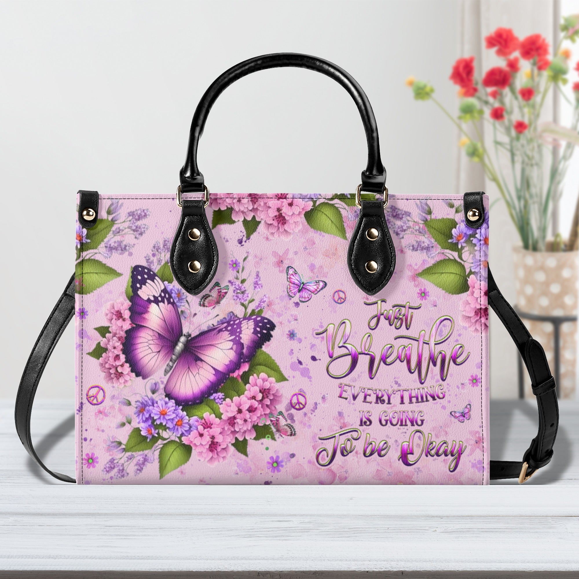 JUST BREATHE BUTTERFLY LEATHER HANDBAG - YHHG2110244