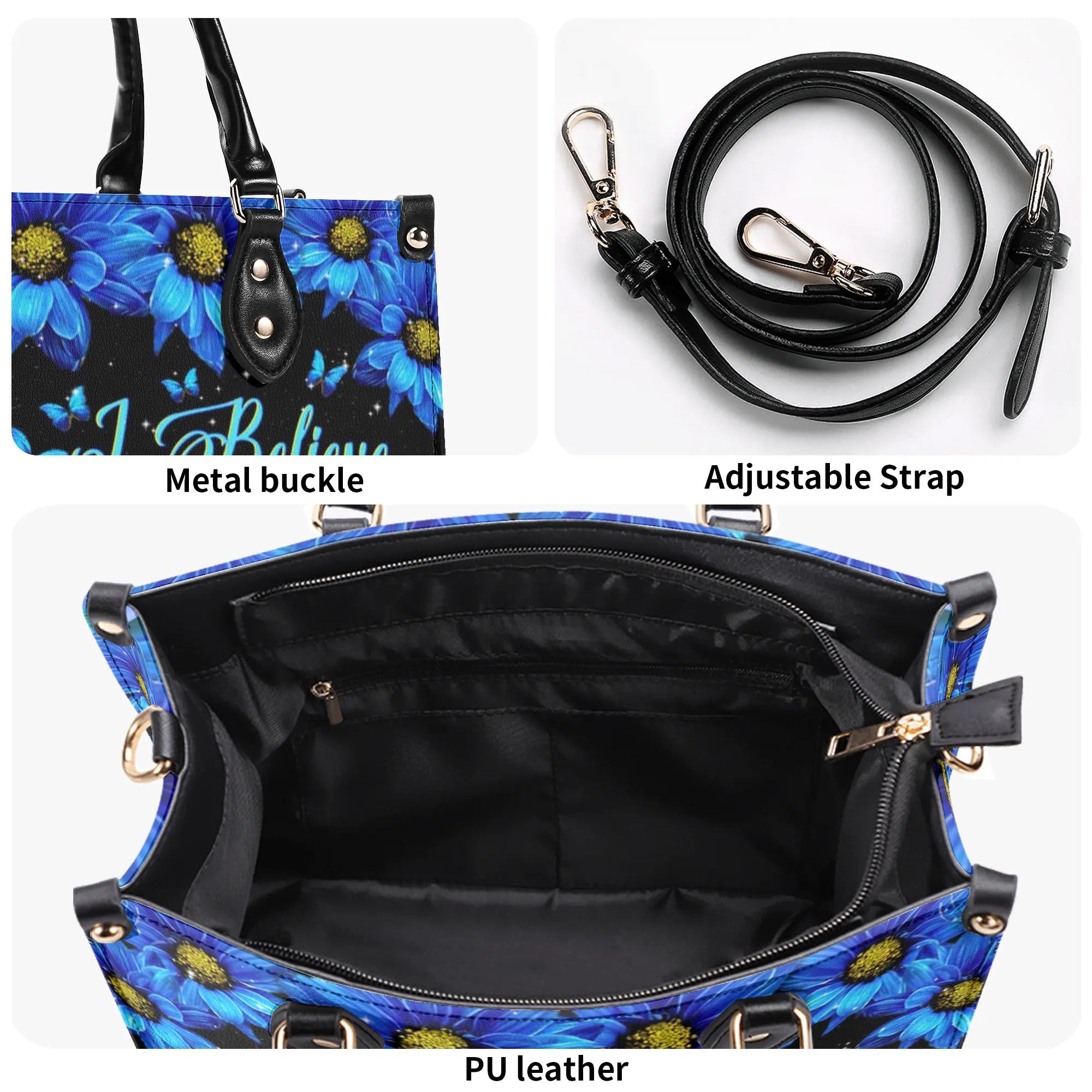 I BELIEVE THERE ARE ANGELS AMONG US BUTTERFLY LEATHER HANDBAG - TLNT1806244