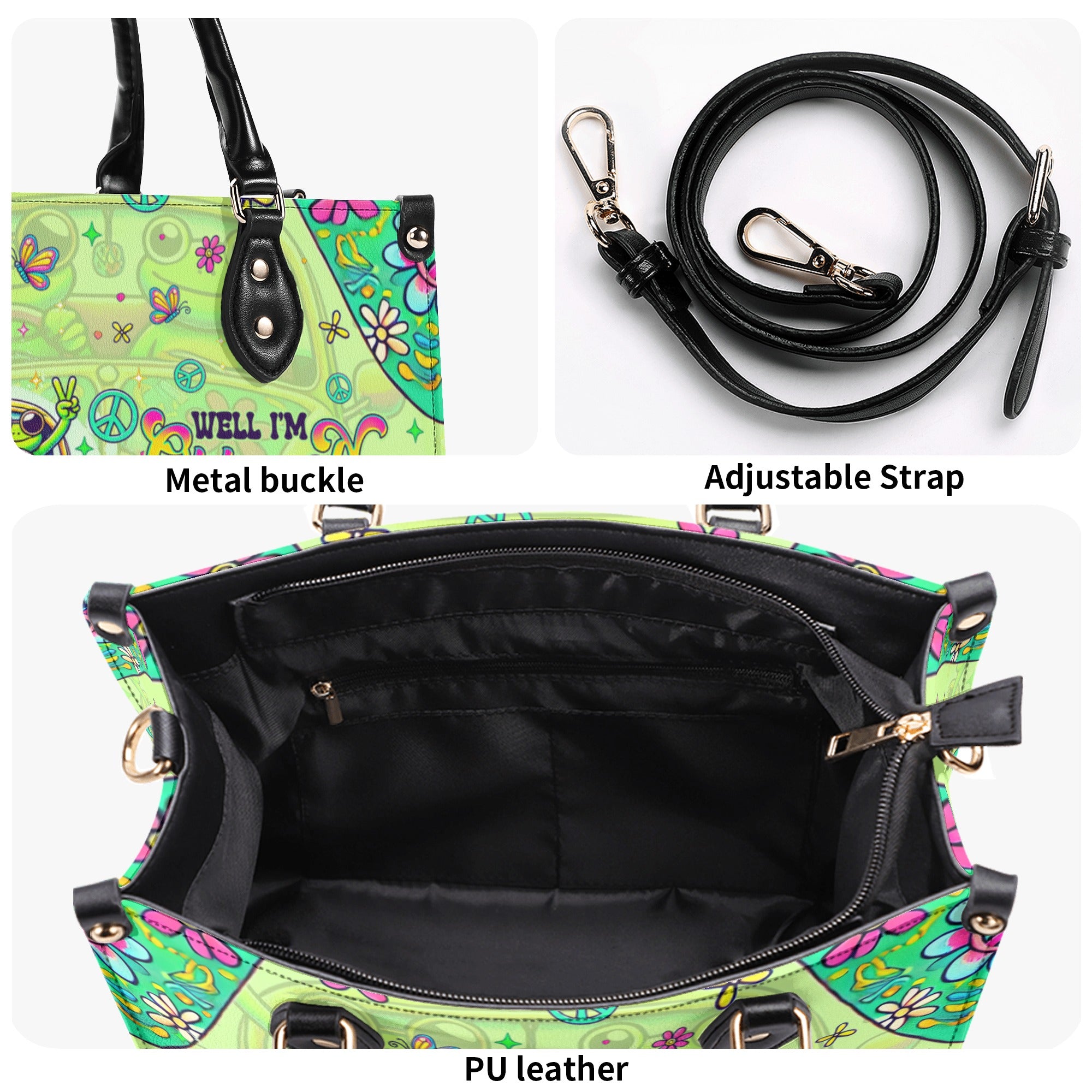 RUNNING AGAINST THE WIND FROG CAR LEATHER HANDBAG - TLNT1410243