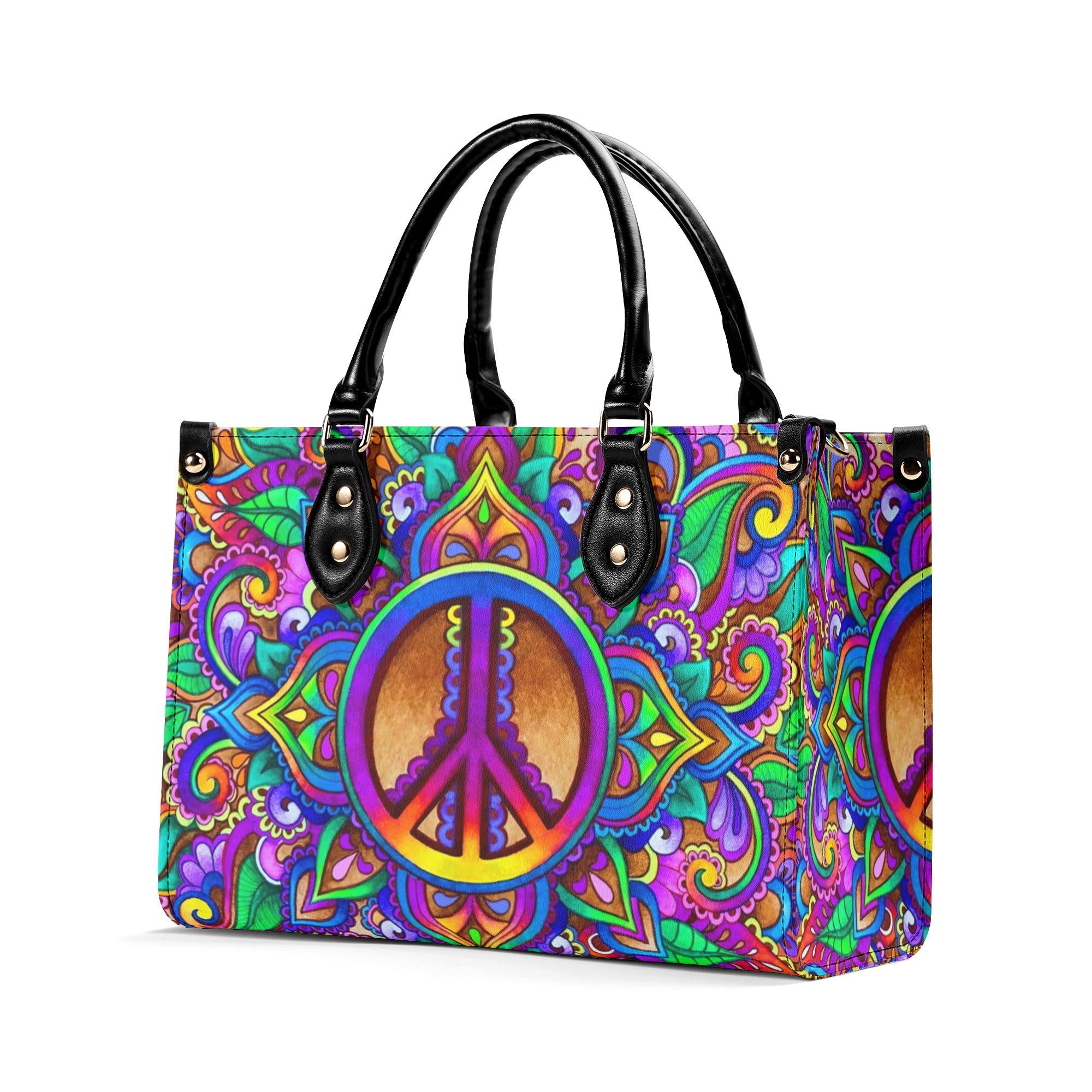 COLORFUL PEACE HIPPIE LEATHER HANDBAG - YHLT0912245