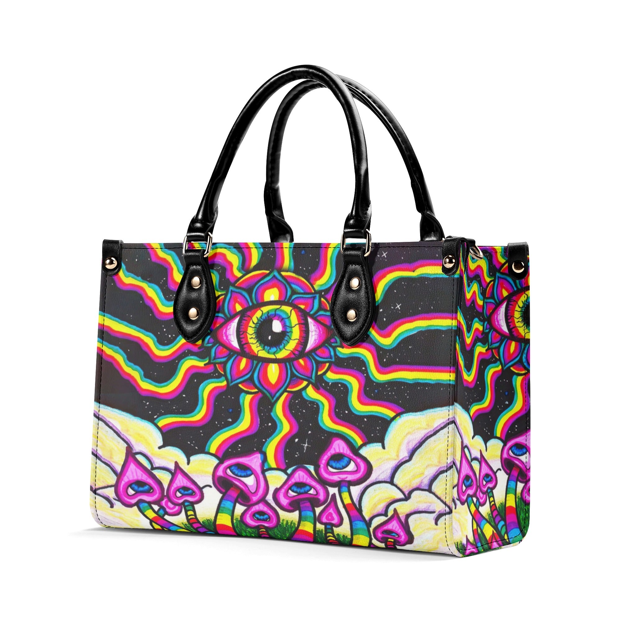 HIPPIE EYES MUSHROOM LEATHER HANDBAG - YHLN0510245