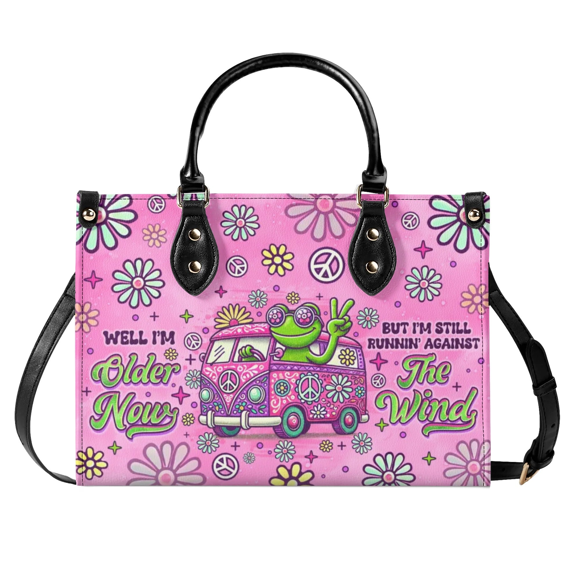 RUNNING AGAINST THE WIND FROG BUS  LEATHER HANDBAG - TLNO1010244