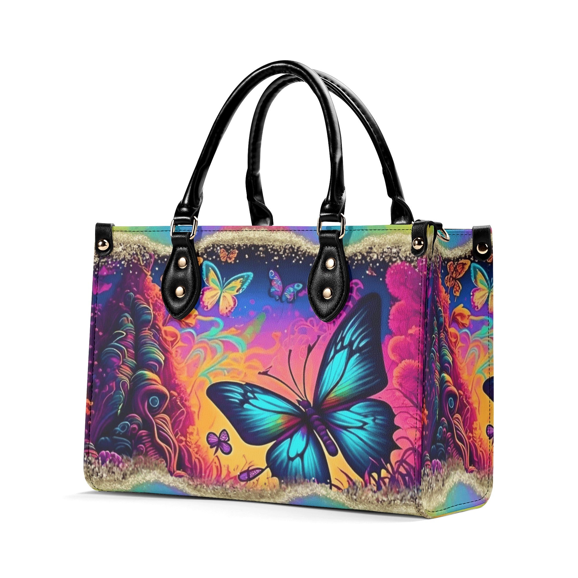 PEACEFUL NATURE BUTTERFLY LEATHER HANDBAG - YHLT1112244