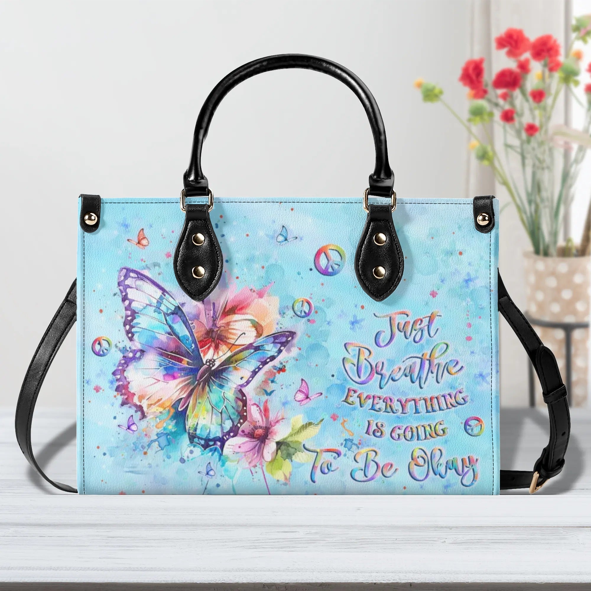 JUST BREATHE BUTTERFLY LEATHER HANDBAG - YHLT2307244