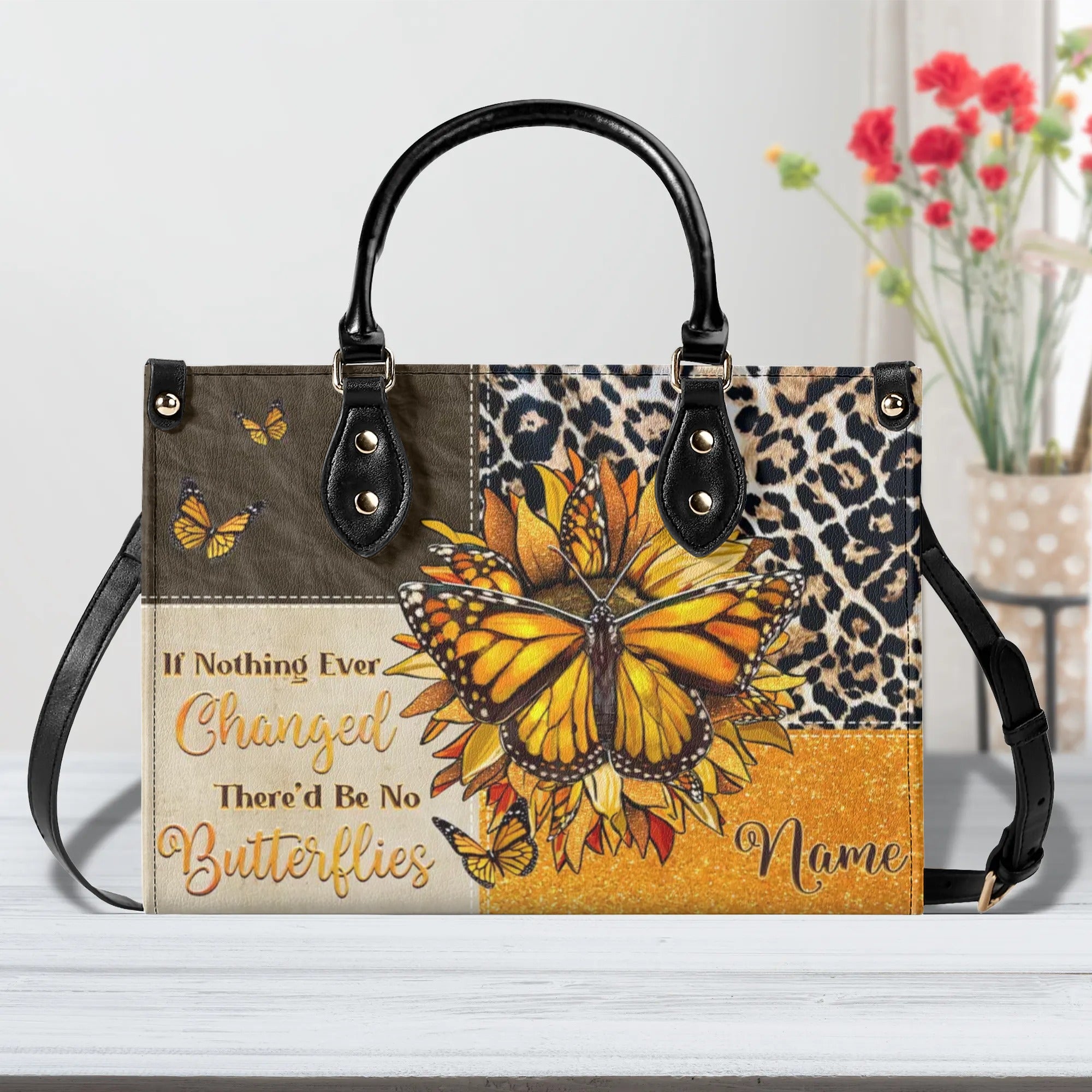 IF NOTHING EVER CHANGED BUTTERFLY LEATHER HANDBAG - TLNZ3105245