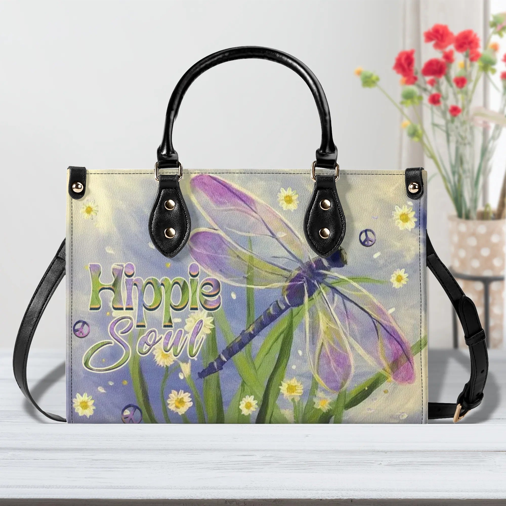 HIPPIE SOUL DRAGONFLY LEATHER HANDBAG - YHHN0110244