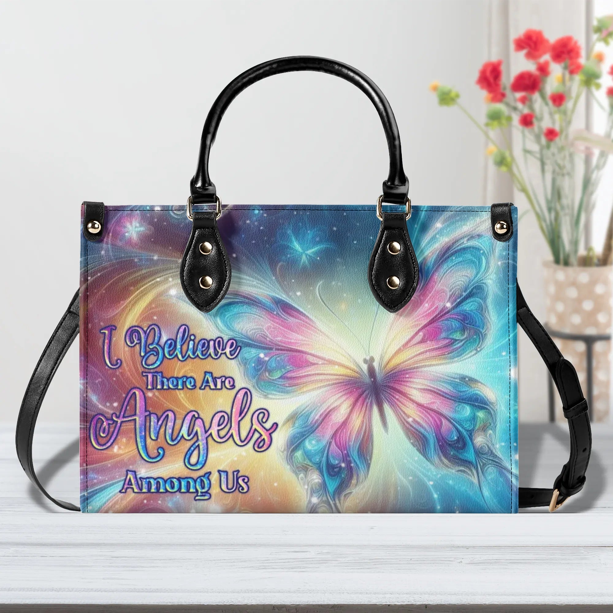 I BELIEVE THERE ARE ANGELS AMONG US LEATHER HANDBAG - TLNZ2905245