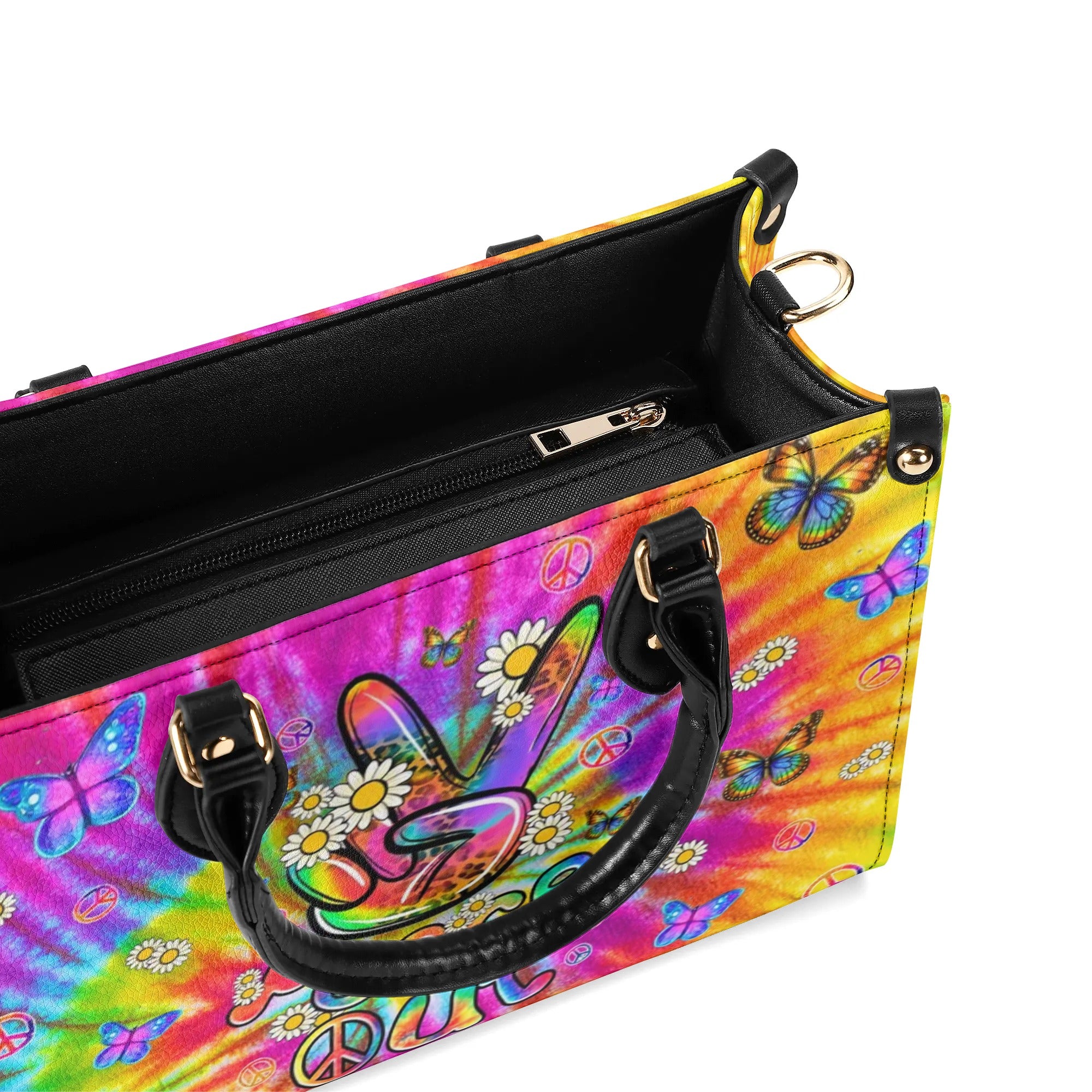 PEACE OUT TIE DYE LEATHER HANDBAG - TLNZ1608244