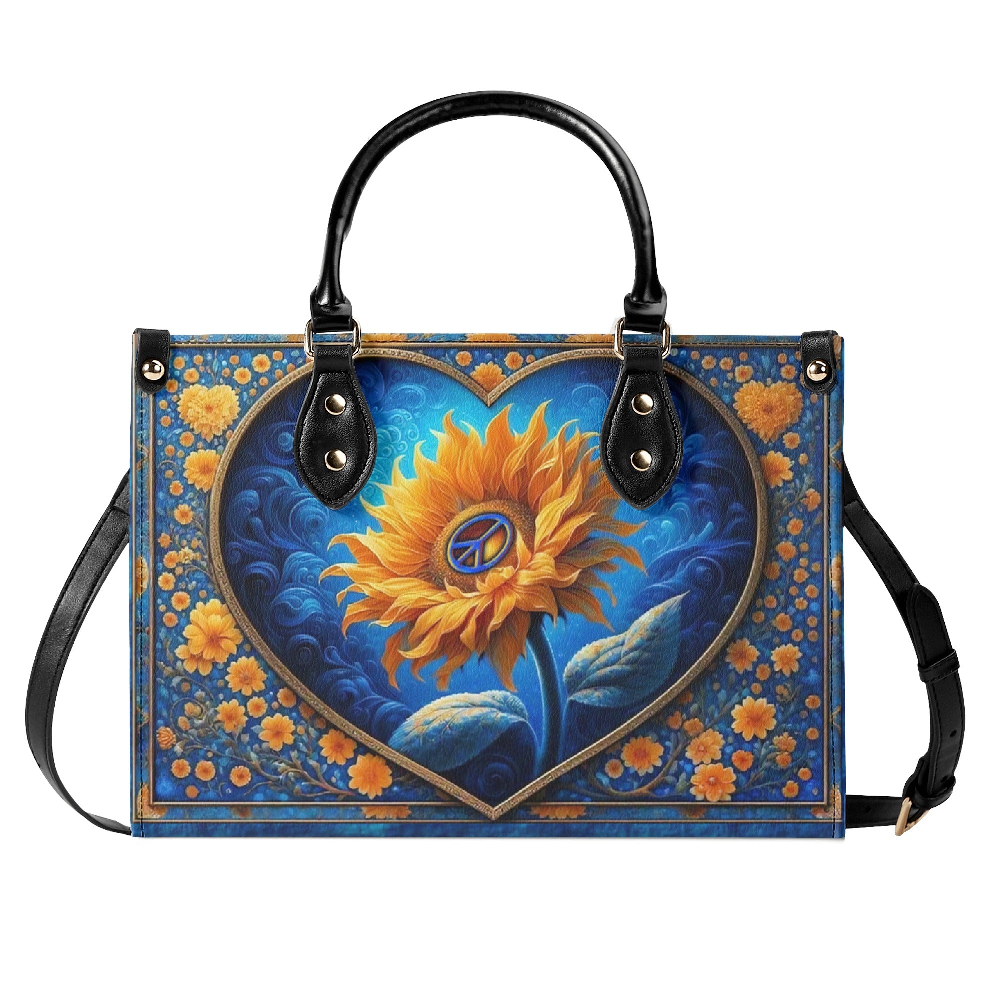 PEACE SUNFLOWER LEATHER HANDBAG - YHLN1303254