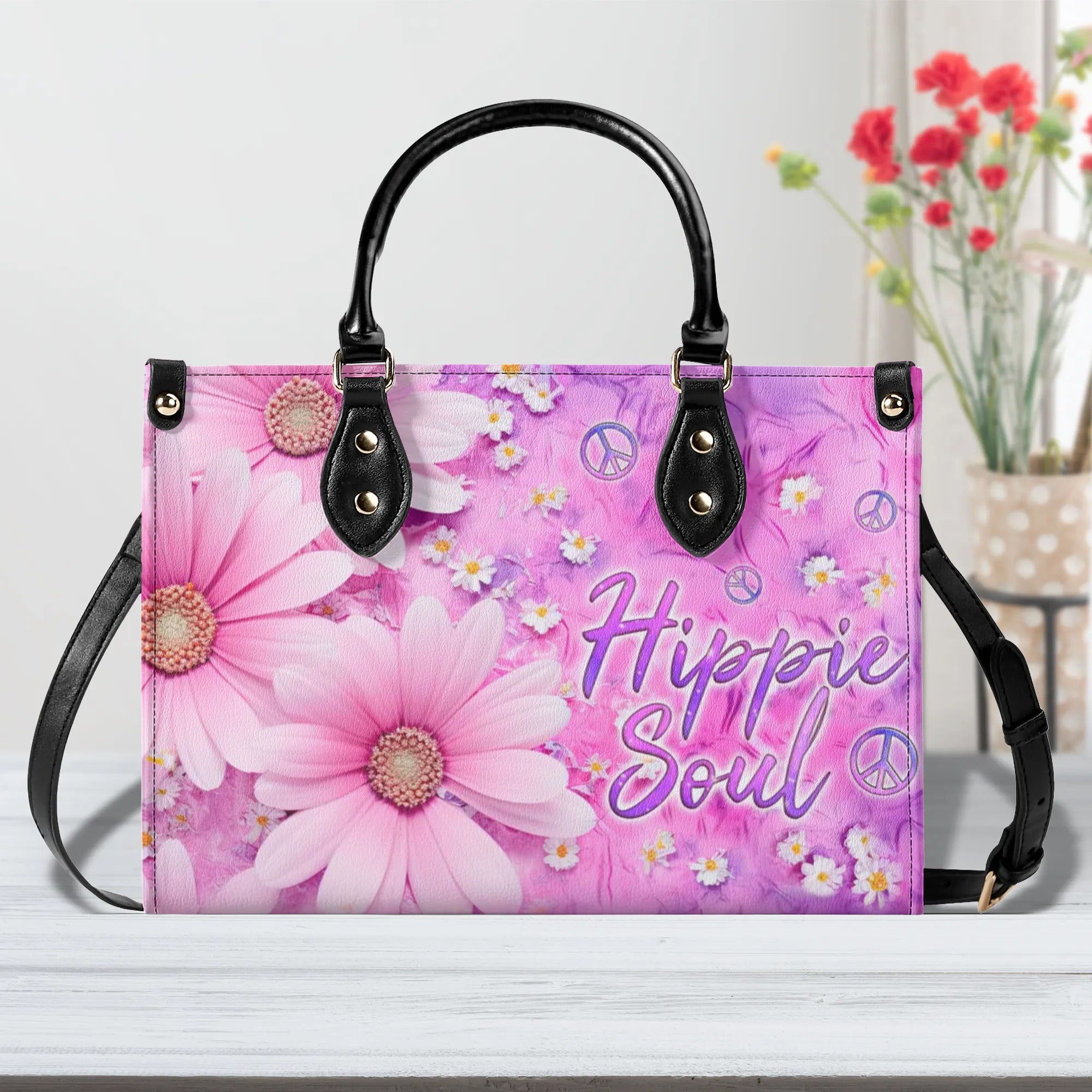 HIPPIE SOUL FLOWER LEATHER HANDBAG - TLNZ1007244