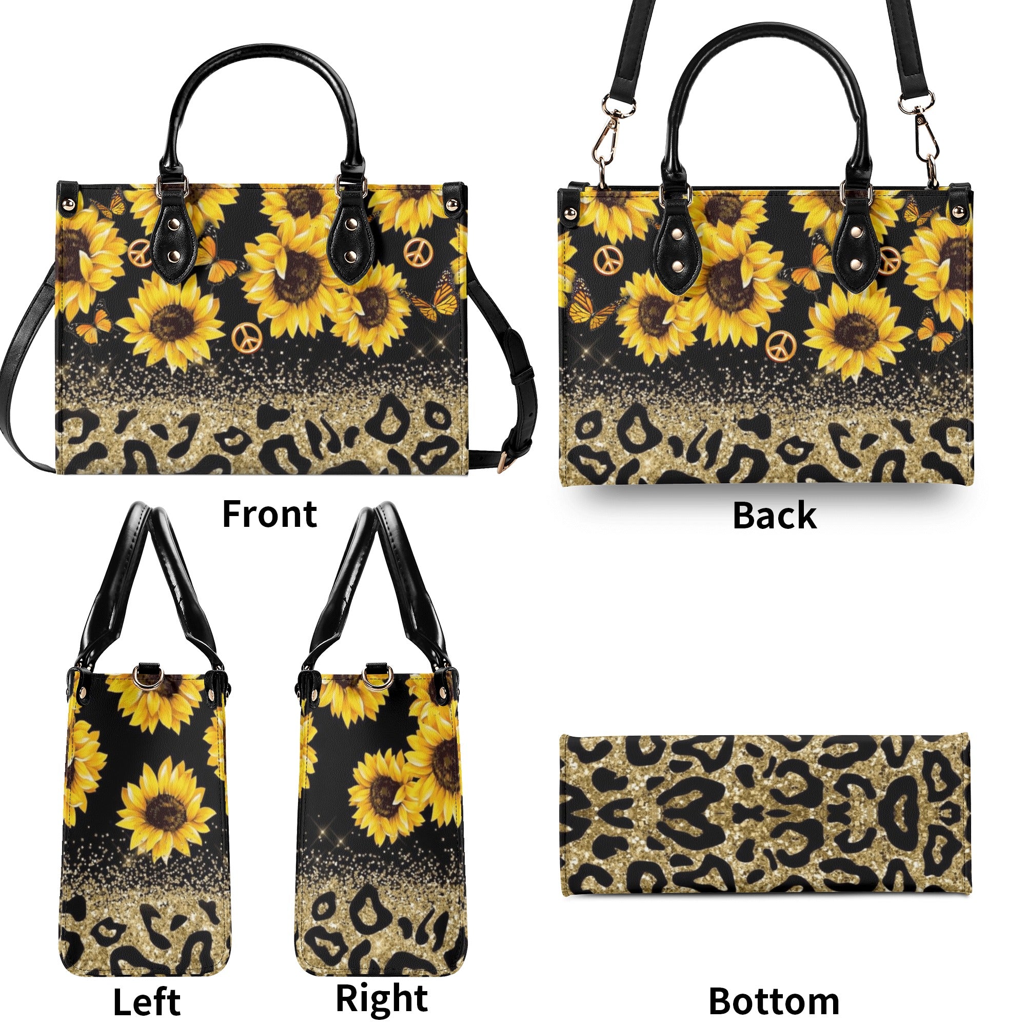 SUNFLOWER LEOPARD LEATHER HANDBAG - YHDU1311248