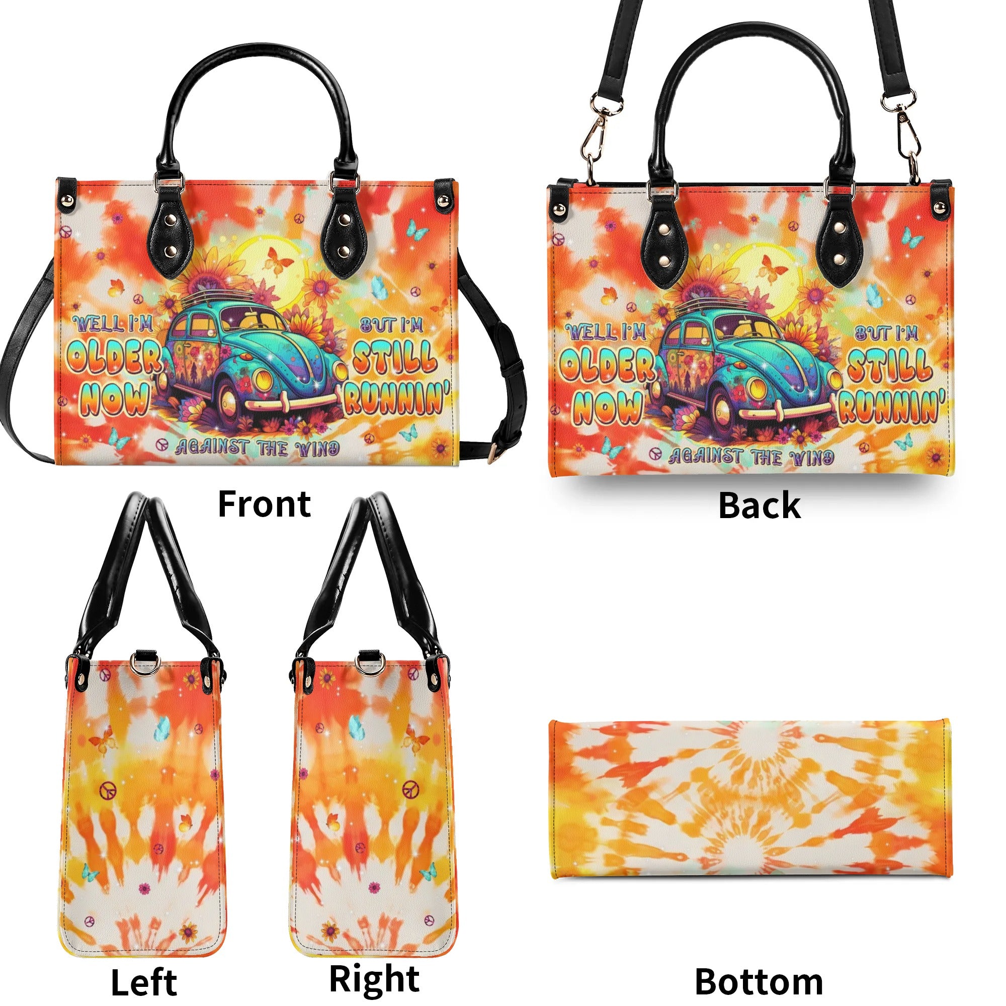 RUNNING AGAINST THE WIND CAR TIE DYE LEATHER HANDBAG - TLPQ3008241