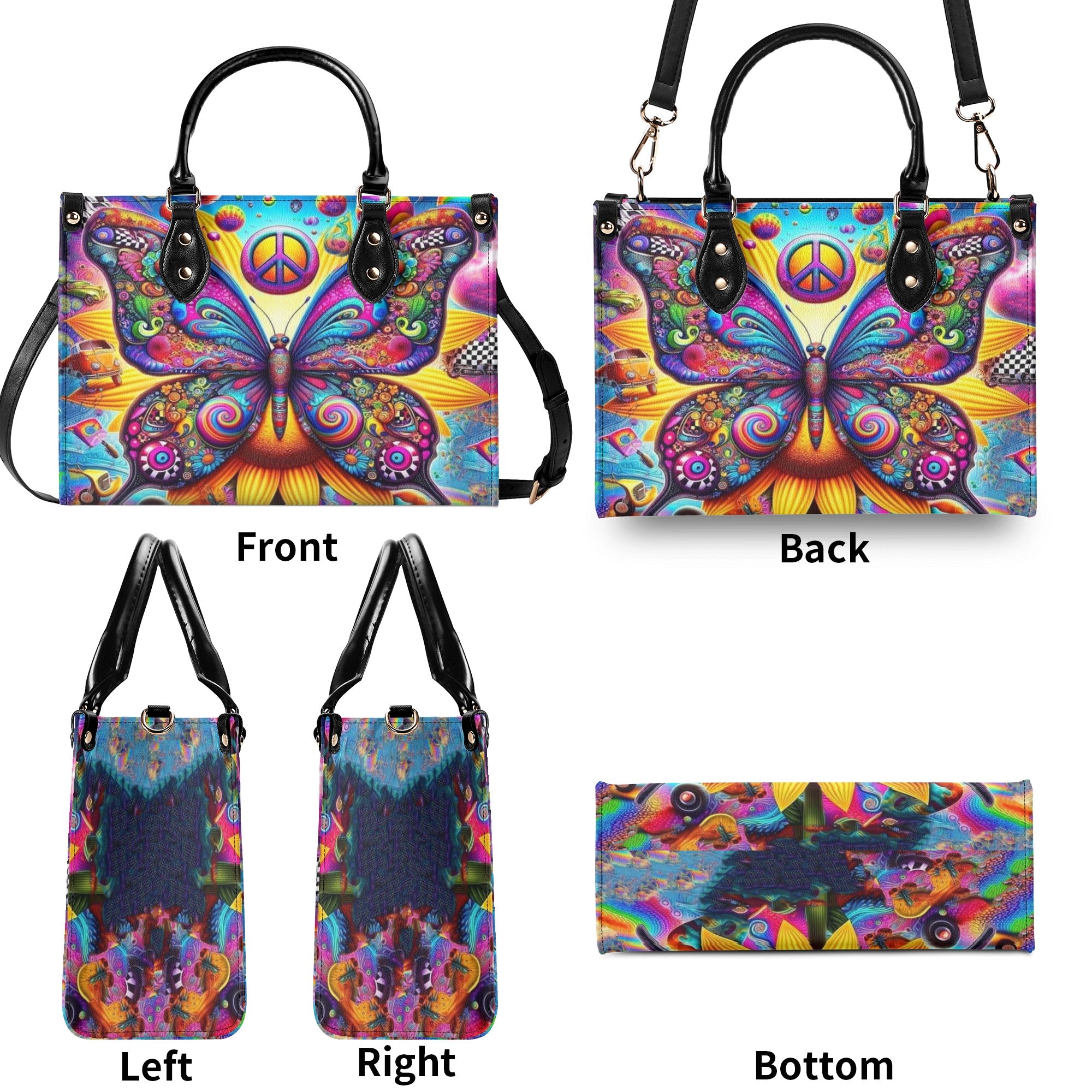 HIPPIE BUTTERFLY LEATHER HANDBAG - YHHN0212244