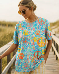 PEACE PAW PRINT PASTEL PATTERN ALL OVER PRINT - TLNO1203262
