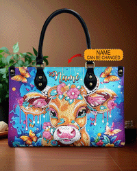 DIAMOND PAINTING HEIFER LEATHER HANDBAG - YHHG0307243