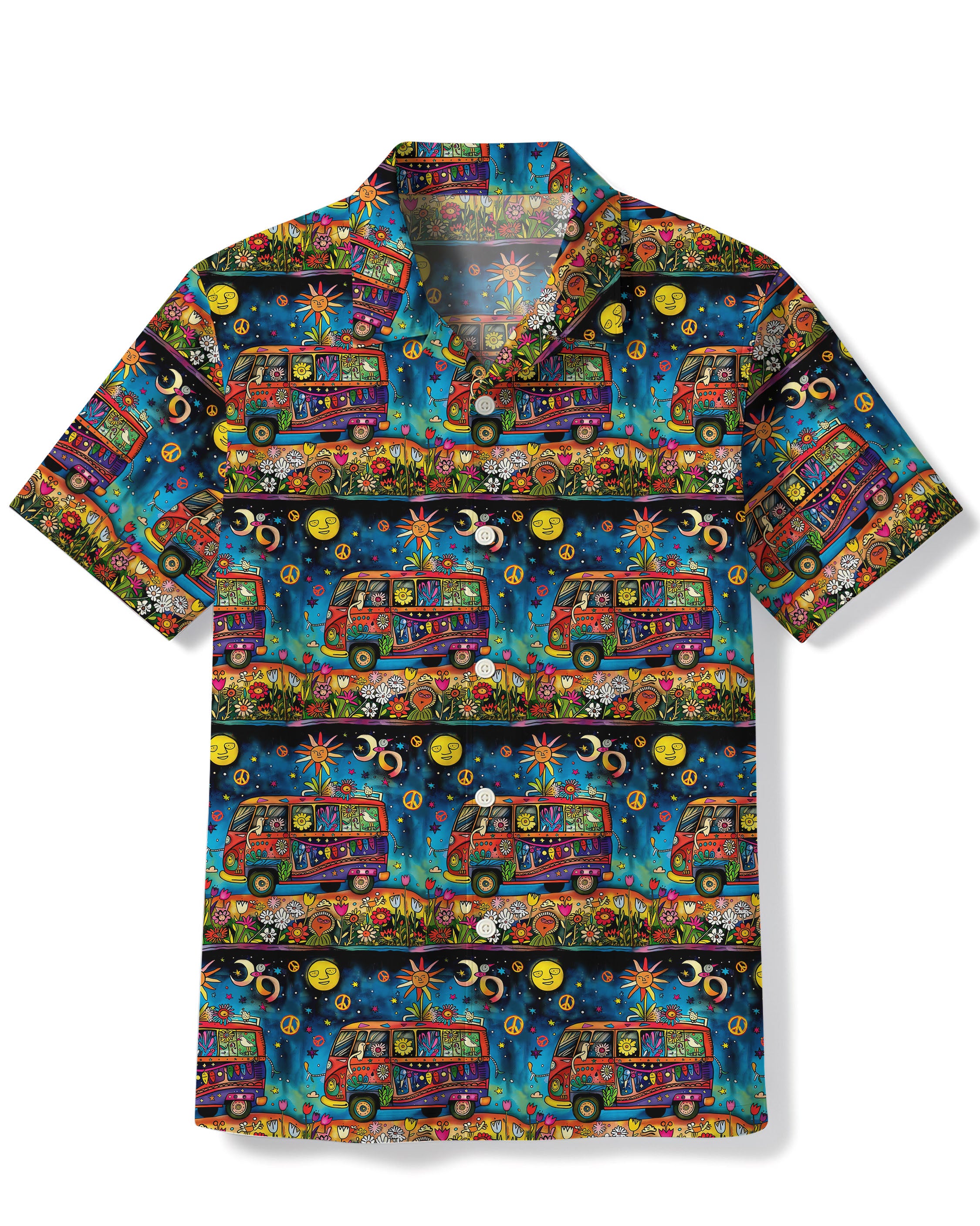 HIPPIE BUS FLOWER HAWAIIAN SHIRT - TLTW0904251