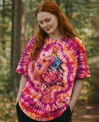 RED WHITE & BLUE FLAMINGO  SWIRL ALL OVER PRINT - TLNO1903261
