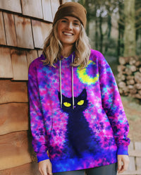 BLACK CAT CRESCENT MOON SWIRL ALL OVER PRINT - TLNO2301262