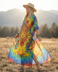 RADIANT HIPPIE SUN SWIRL KAFTAN DRESS - YHHG1501263