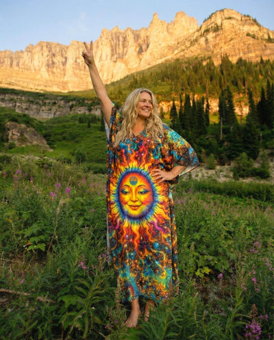 MYSTIC SOLAR FLOW KAFTAN DRESS - YHHG1102263