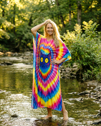 FUNNY CAT SWIRL KAFTAN DRESS  - TLNO2302261