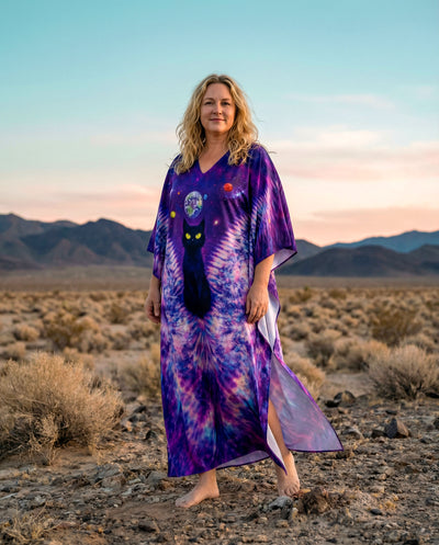BLACK CAT V GALAXY SWIRL KAFTAN DRESS  - TLTW2602263