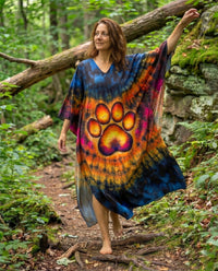 PAW PRINT SWIRL KAFTAN DRESS - TLHG0203264