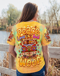 PEACE LOVE AND WOOF DOGS ALL OVER PRINT - TLNO1008264