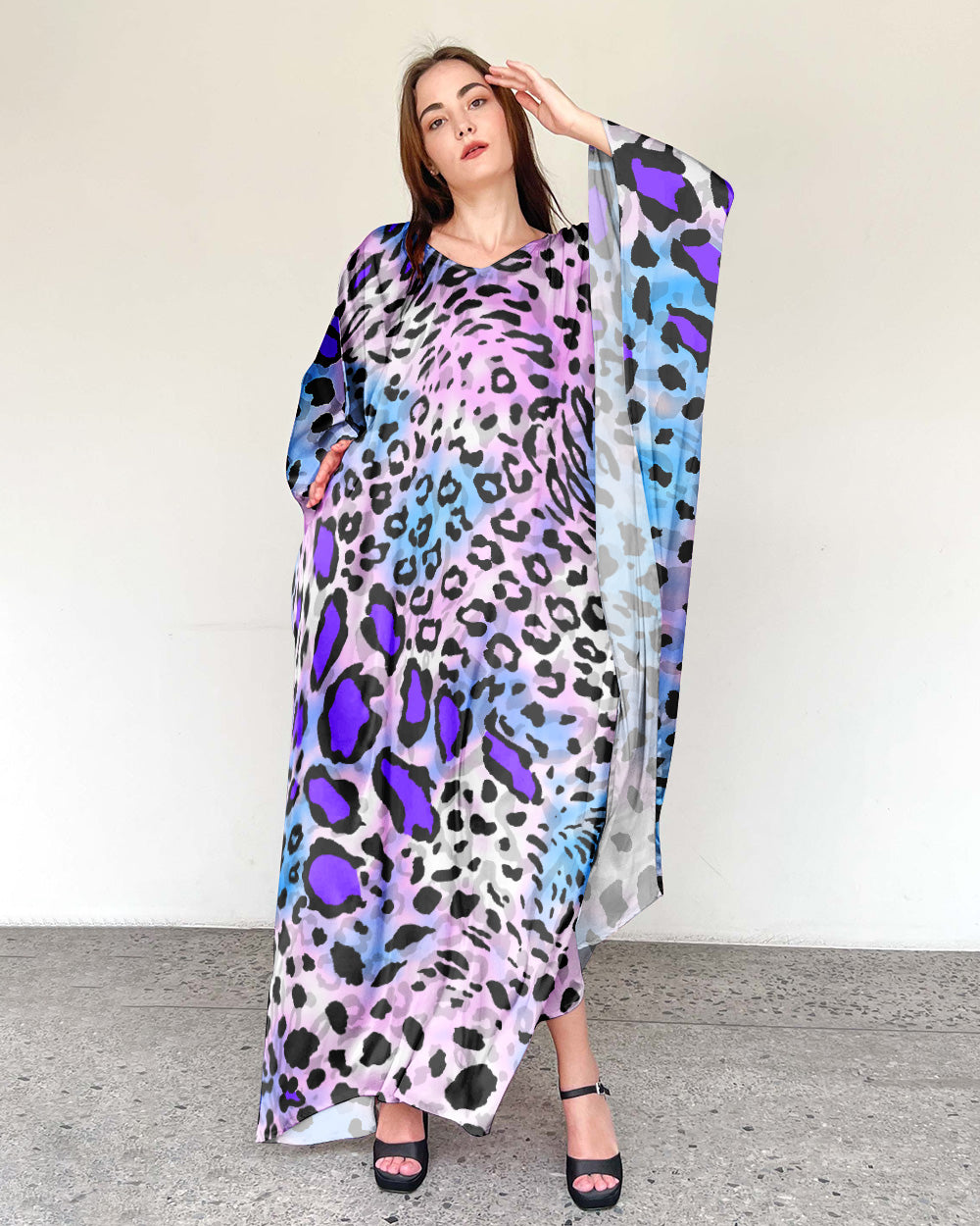 LEOPARD KAFTAN DRESS - TLNZ2207231