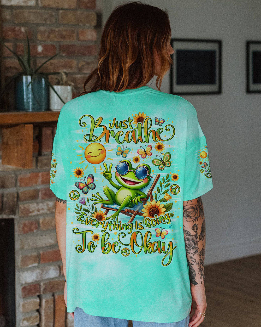 JUST BREATHE FROG ALL OVER PRINT - TLNO1707243