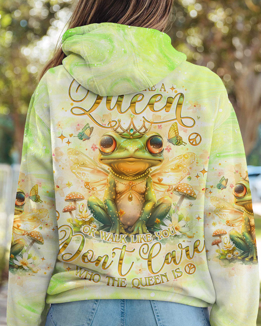 WALK LIKE A QUEEN FROG ALL OVER PRINT - TLNO1807241