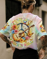 PEACE LOVE ROCK'N ROLL GUITAR ALL OVER PRINT - TLNO2005242