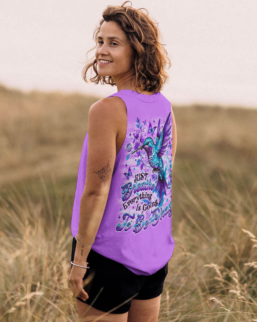 JUST BREATHE HUMMINGBIRD  ALL OVER PRINT - TLNO2510251