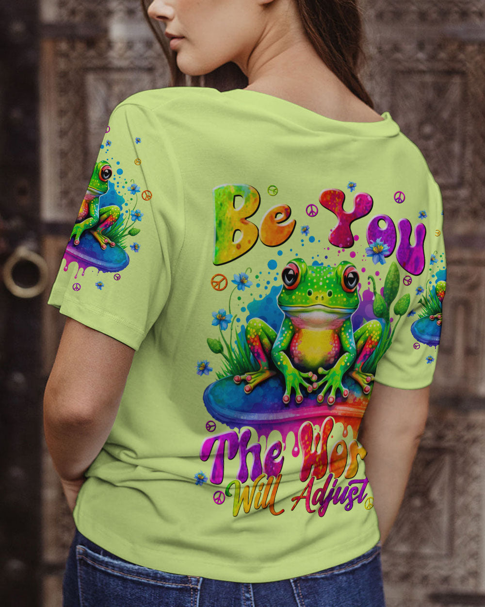BE YOU THE WORLD WILL ADJUST FROG ALL OVER PRINT - TLNT2808234