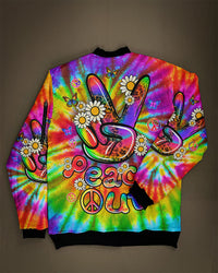 PEACE OUT TIE DYE BOMBER JACKET   - TLNZ1211245