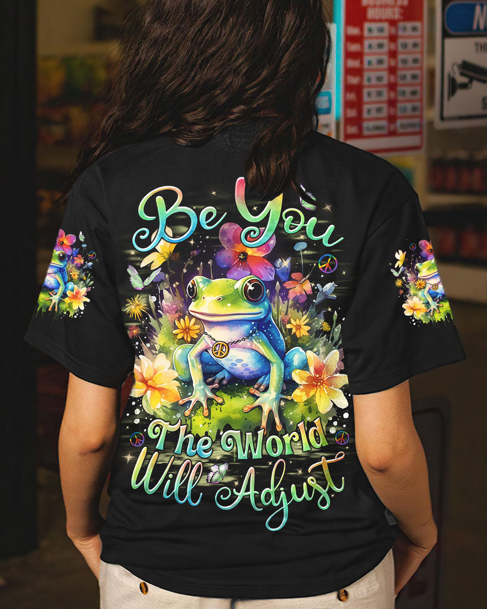 BE YOU THE WORLD WILL ADJUST FROG ALL OVER PRINT - TLNZ1312231