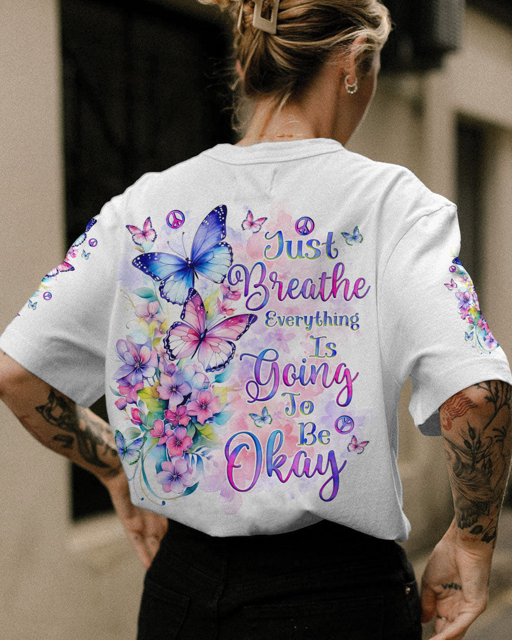 JUST BREATHE BUTTERFLY ALL OVER PRINT - TLNZ1607244