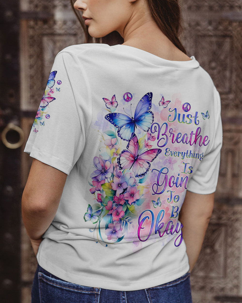 JUST BREATHE BUTTERFLY ALL OVER PRINT - TLNZ1607244