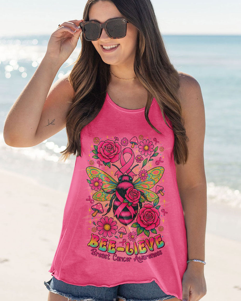 BEE-LIEVE BREAST CANCER AWARENESS ALL OVER PRINT  - TLTR1108251