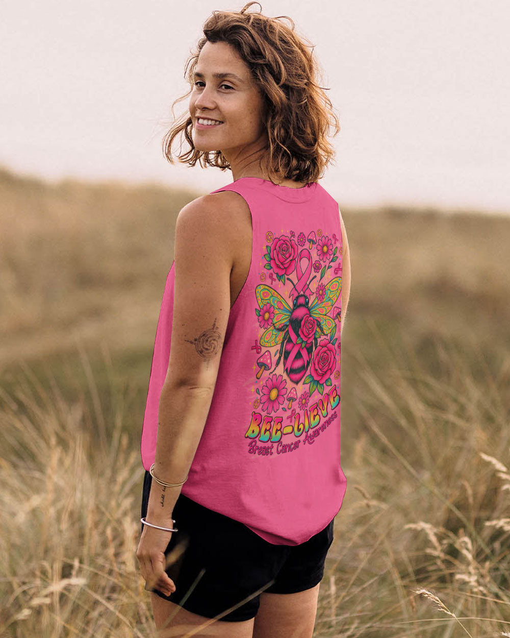 BEE-LIEVE BREAST CANCER AWARENESS ALL OVER PRINT  - TLTR1108251