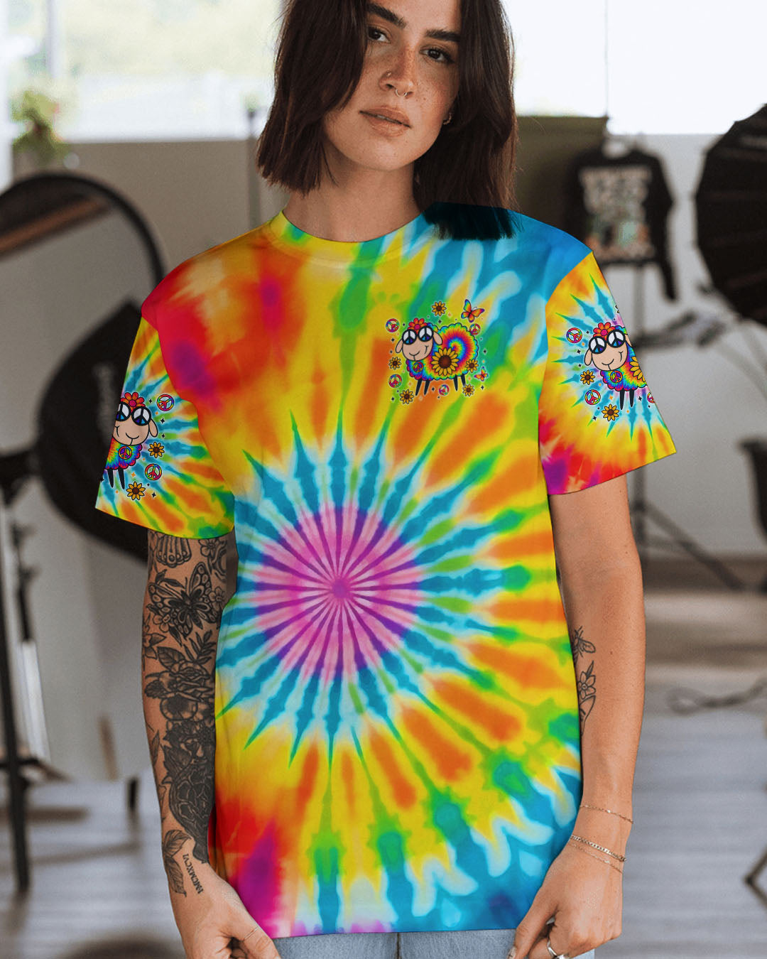 I'M NOT THE BLACK SHEEP SUNFLOWER TIE DYE ALL OVER PRINT  - TLTR1209253