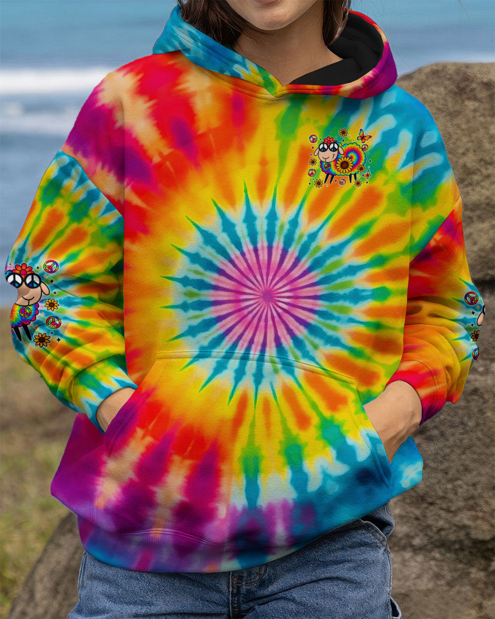 I'M NOT THE BLACK SHEEP SUNFLOWER TIE DYE ALL OVER PRINT  - TLTR1209253