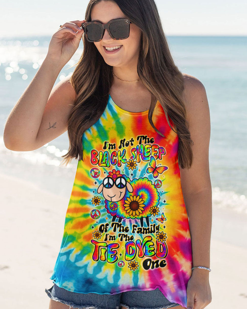 I'M NOT THE BLACK SHEEP SUNFLOWER TIE DYE ALL OVER PRINT  - TLTR1209253