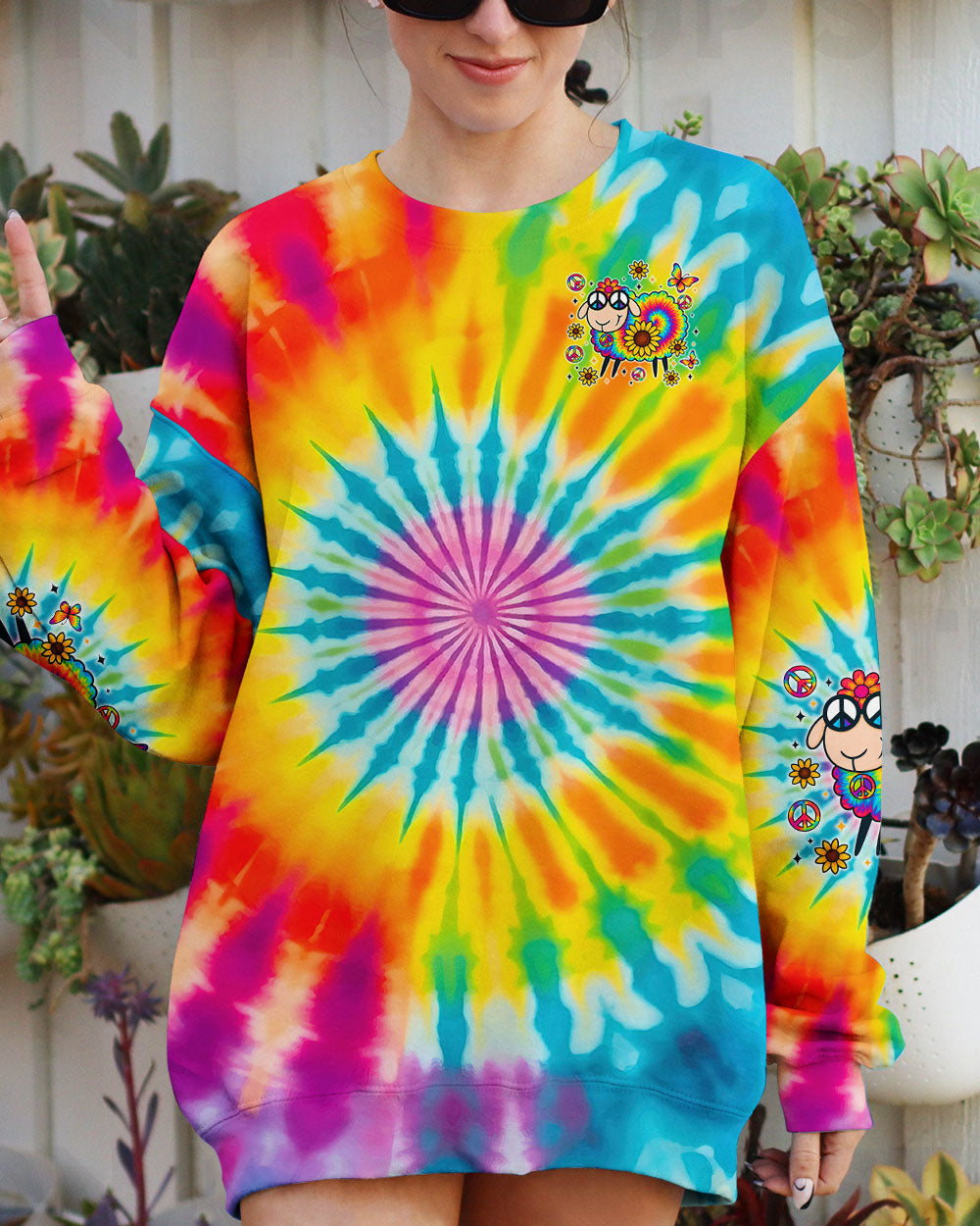 I'M NOT THE BLACK SHEEP SUNFLOWER TIE DYE ALL OVER PRINT  - TLTR1209253