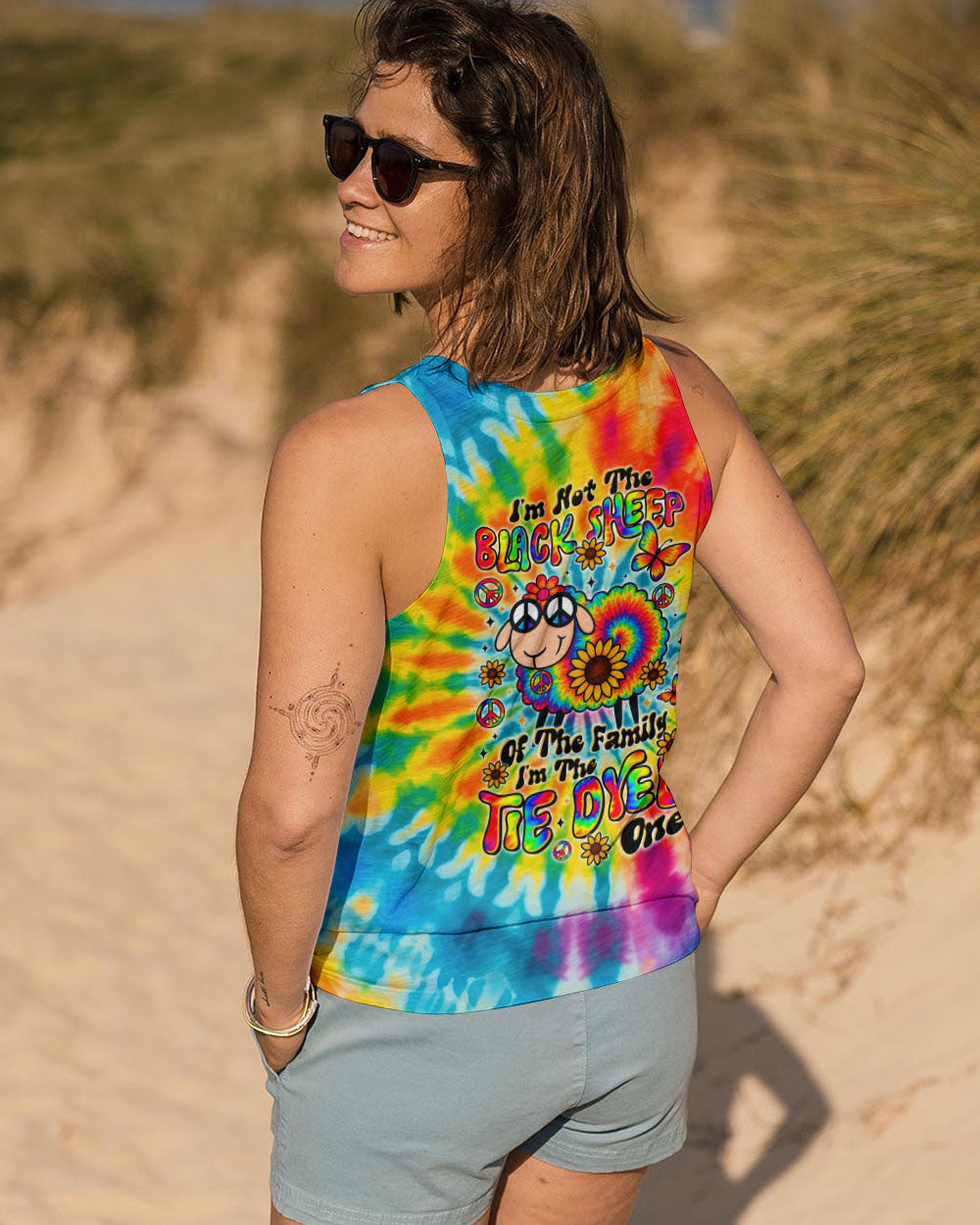 I'M NOT THE BLACK SHEEP SUNFLOWER TIE DYE ALL OVER PRINT  - TLTR1209253