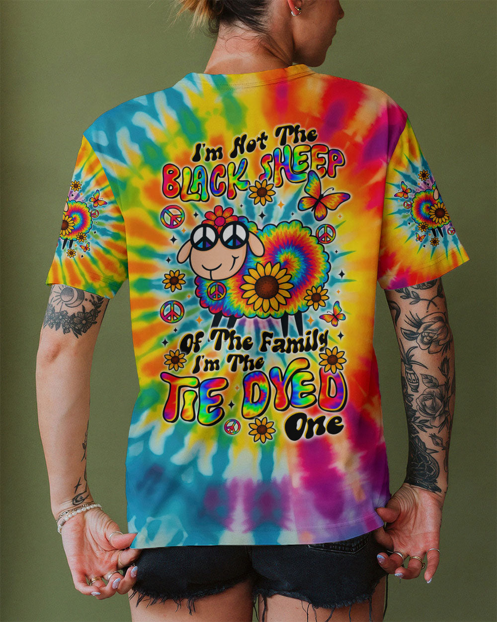 I'M NOT THE BLACK SHEEP SUNFLOWER TIE DYE ALL OVER PRINT  - TLTR1209253